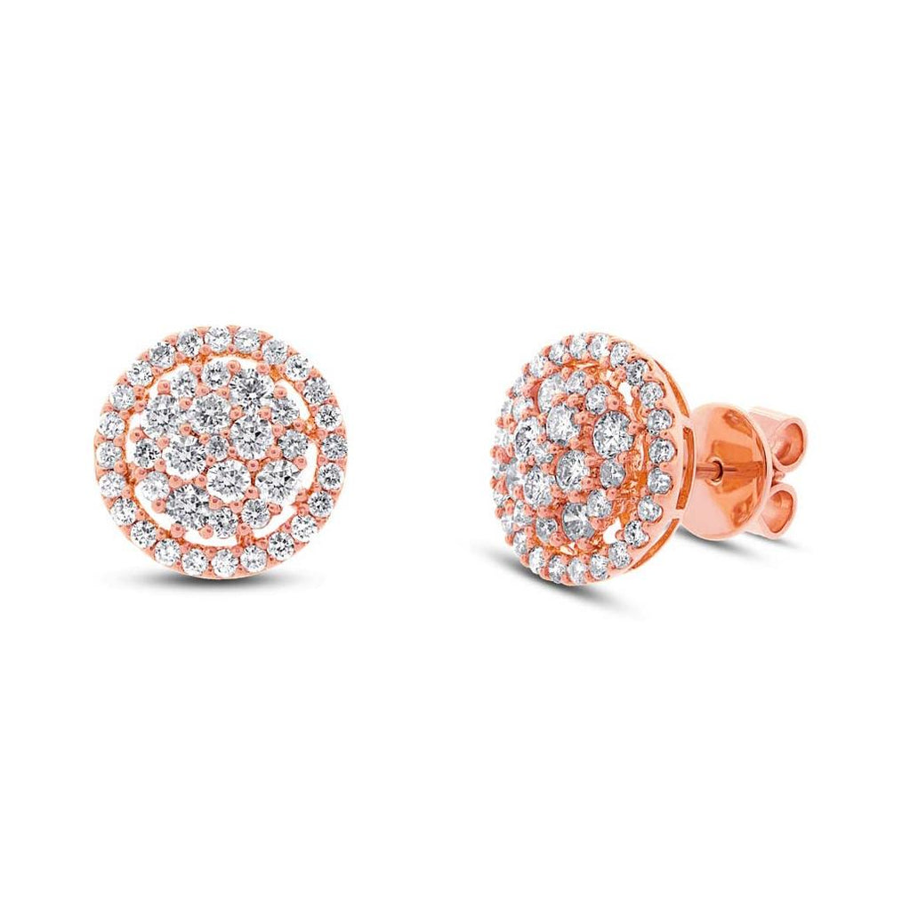 1.37 Ctw 18k Rose Gold Diamond Earring