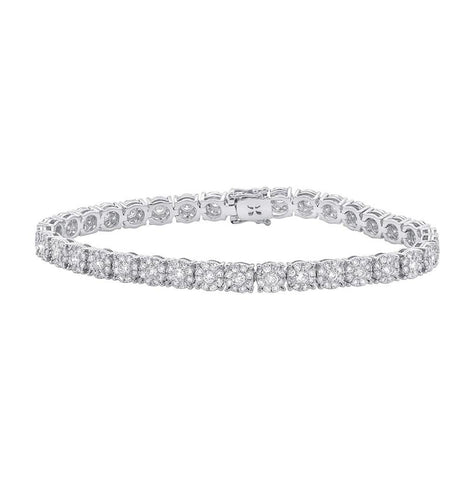 4.43 Ctw 18k White Gold Diamond Womens Bracelet