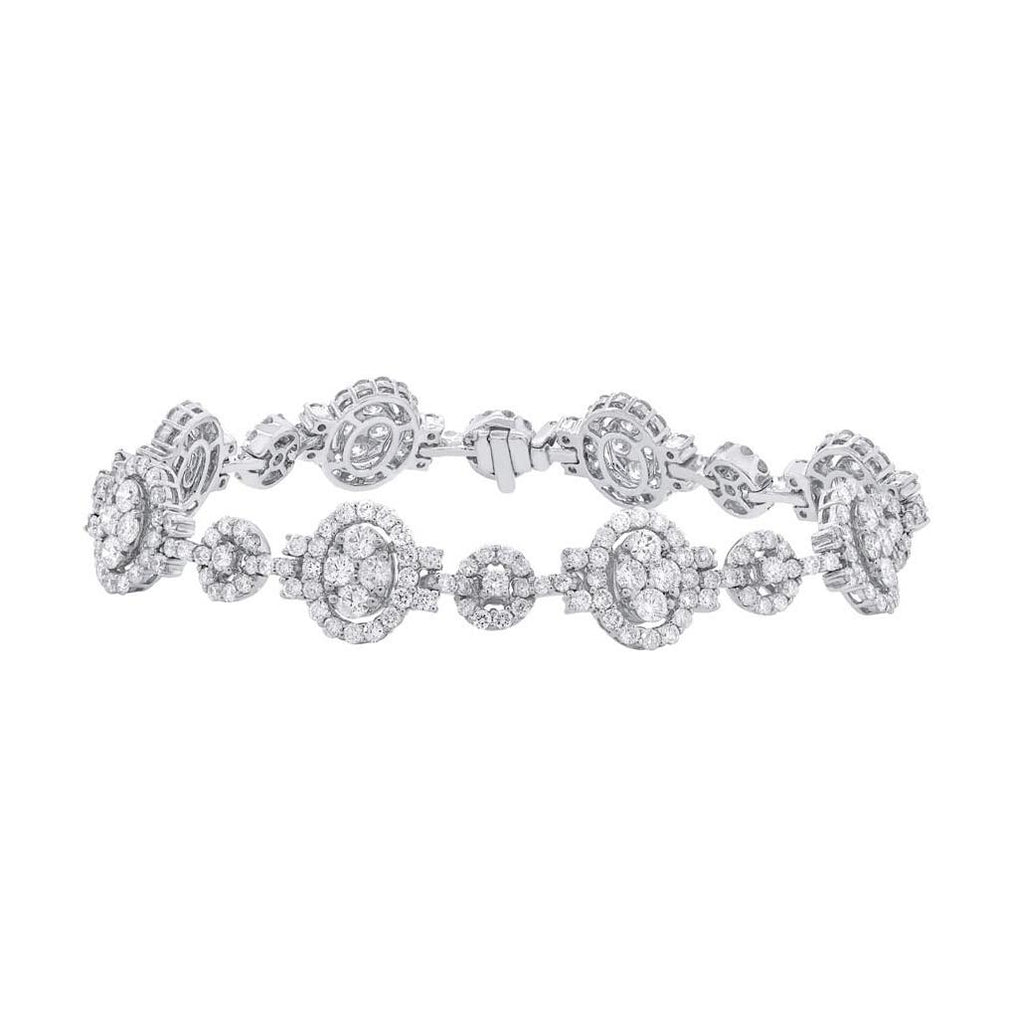 7.16 Ctw 18k White Gold Diamond Womens Bracelet