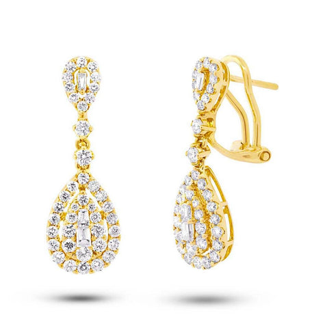 1.41 Ctw 18k Yellow Gold Diamond Earring