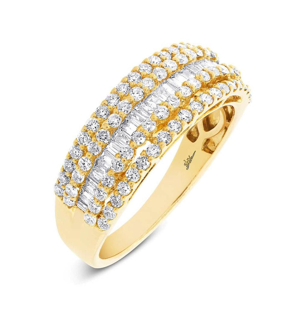 1.22 Ctw 18k Yellow Gold Diamond Baguette Womens Band