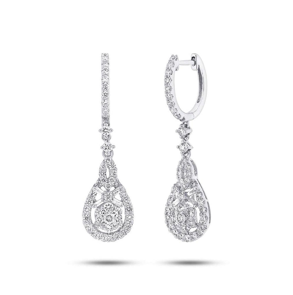 1.50 Ctw 18k White Gold Diamond Earring