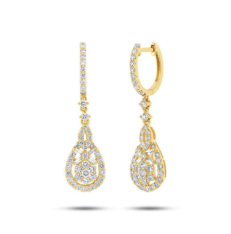 1.50 Ctw 18k Yellow Gold Diamond Earring