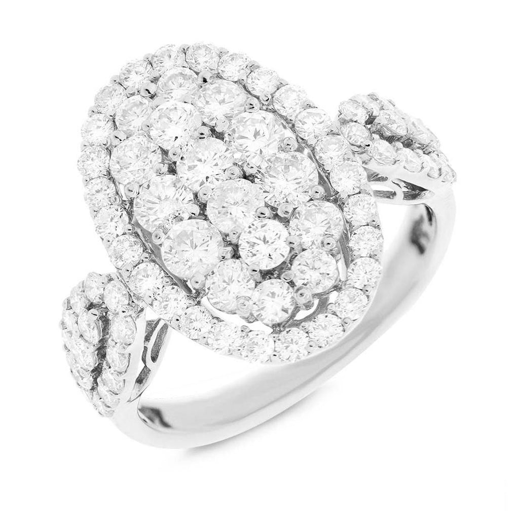 2.42 Ctw 18k White Gold Diamond Womens Ring