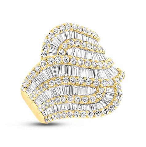 2.76 Ctw 18k Yellow Gold Diamond Baguette Womens Ring