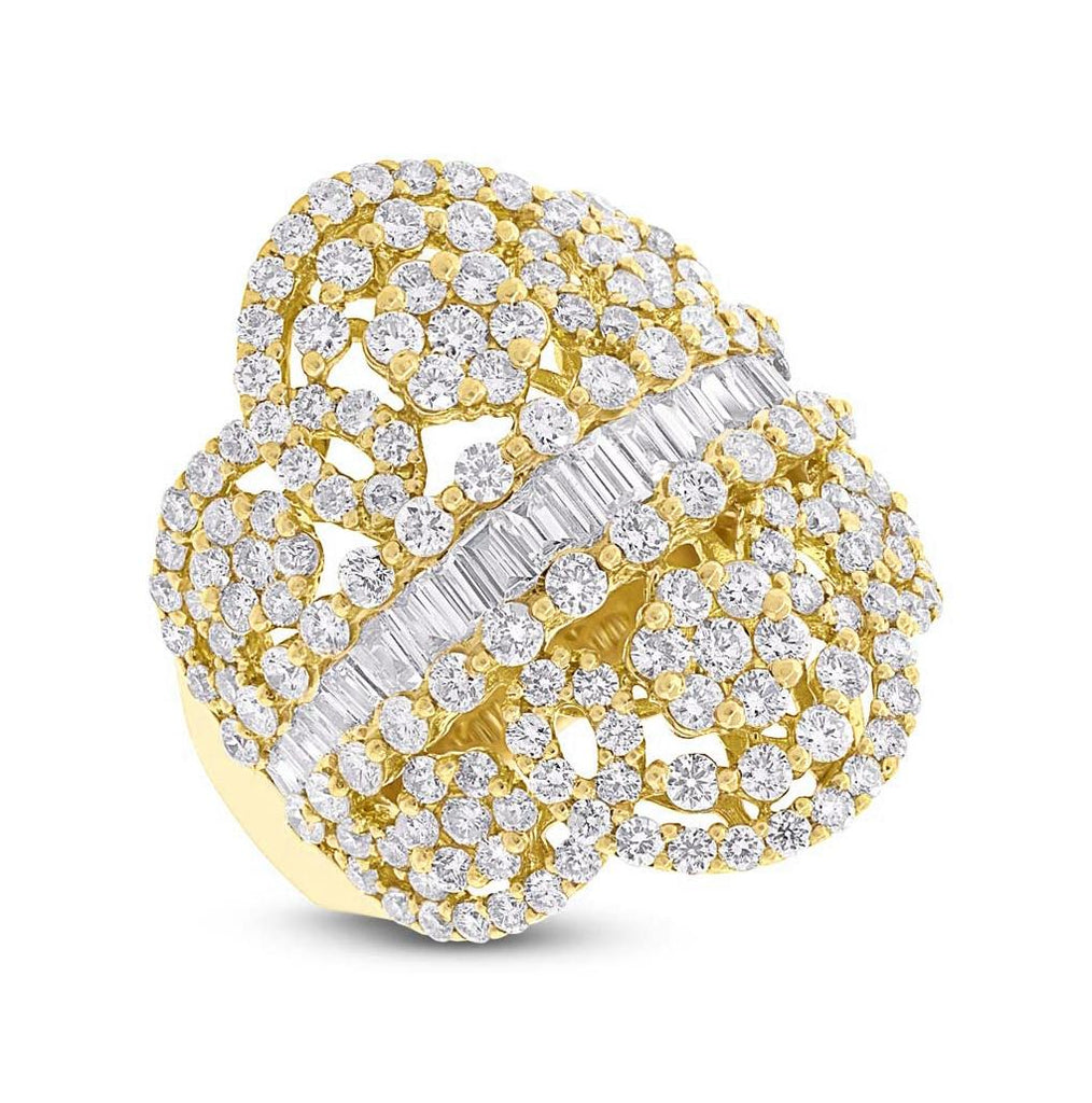 3.63 Ctw 18k Yellow Gold Diamond Womens Ring