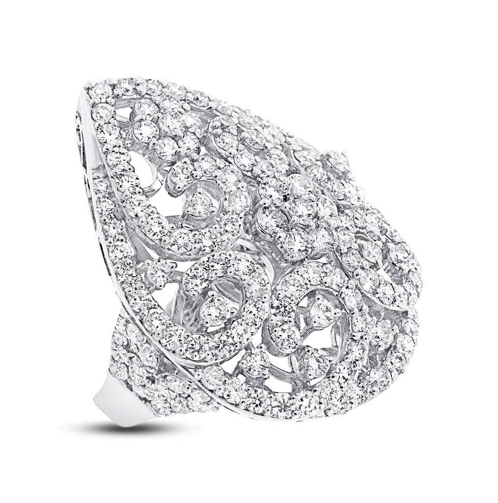 5.24 Ctw 18k White Gold Diamond Womens Ring