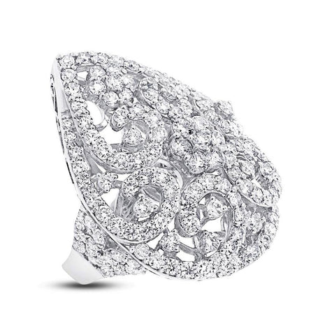 5.24 Ctw 18k White Gold Diamond Womens Ring