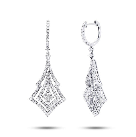 2.40 Ctw 18k White Gold Diamond Earring