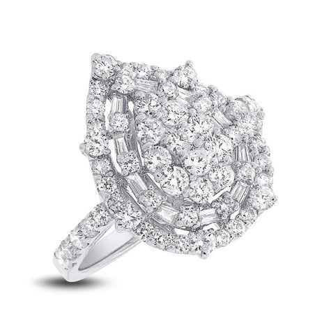 1.54 Ctw 18k White Gold Diamond Womens Ring