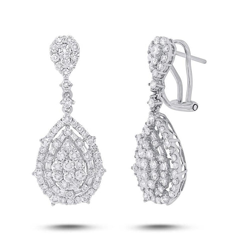 2.65 Ctw 18k White Gold Diamond Earring