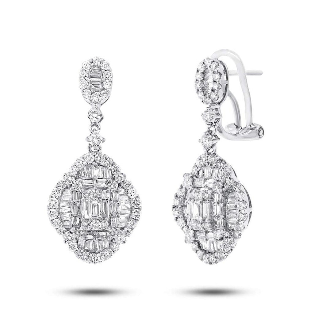 2.22 Ctw 18k White Gold Diamond Earring