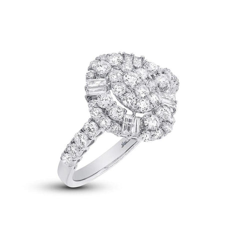 1.59 Ctw 18k White Gold Diamond Womens Ring