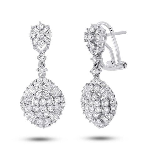 2.14 Ctw 18k White Gold Diamond Earring