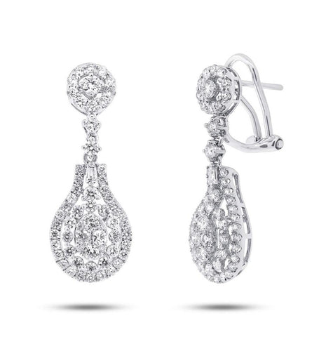 1.85 Ctw 18k White Gold Diamond Earring