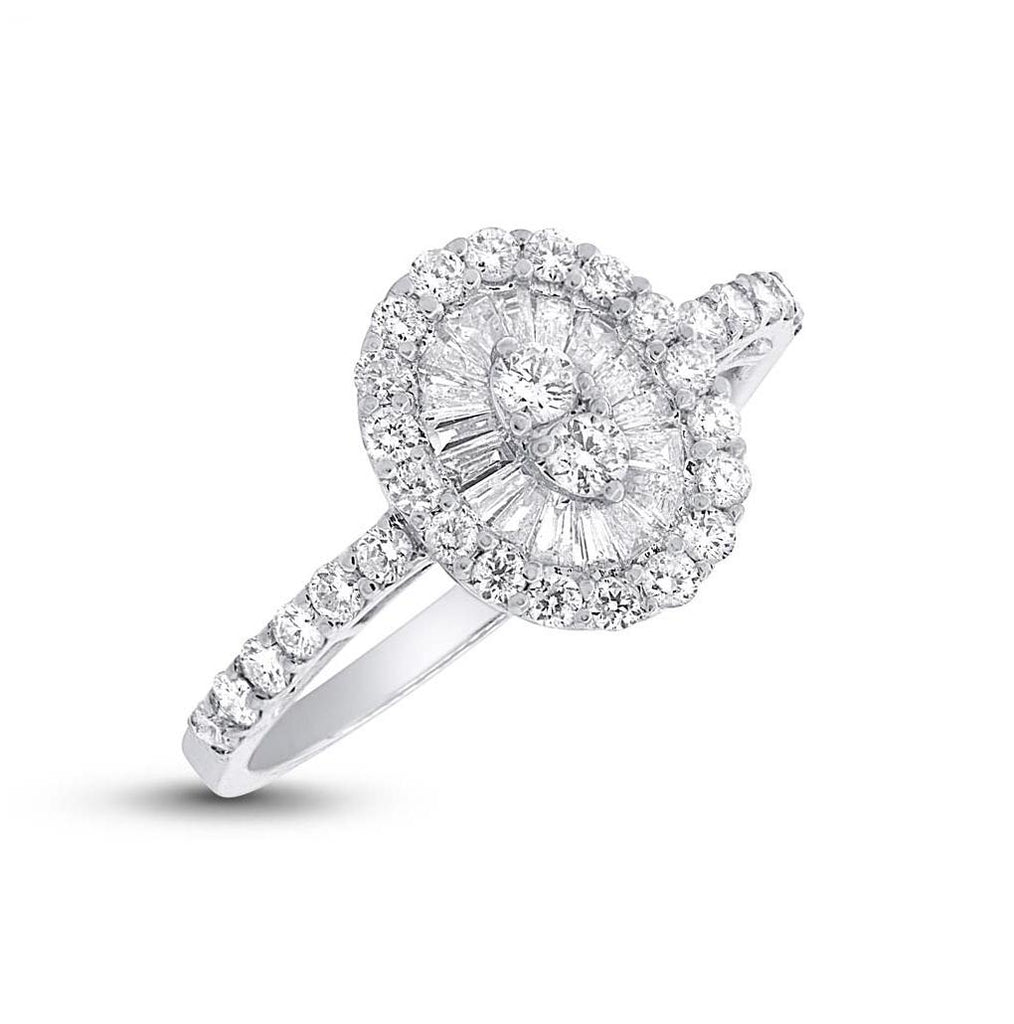 0.83 Ctw 18k White Gold Diamond Womens Ring