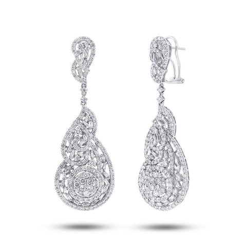 5.45 Ctw 18k White Gold Diamond Earring