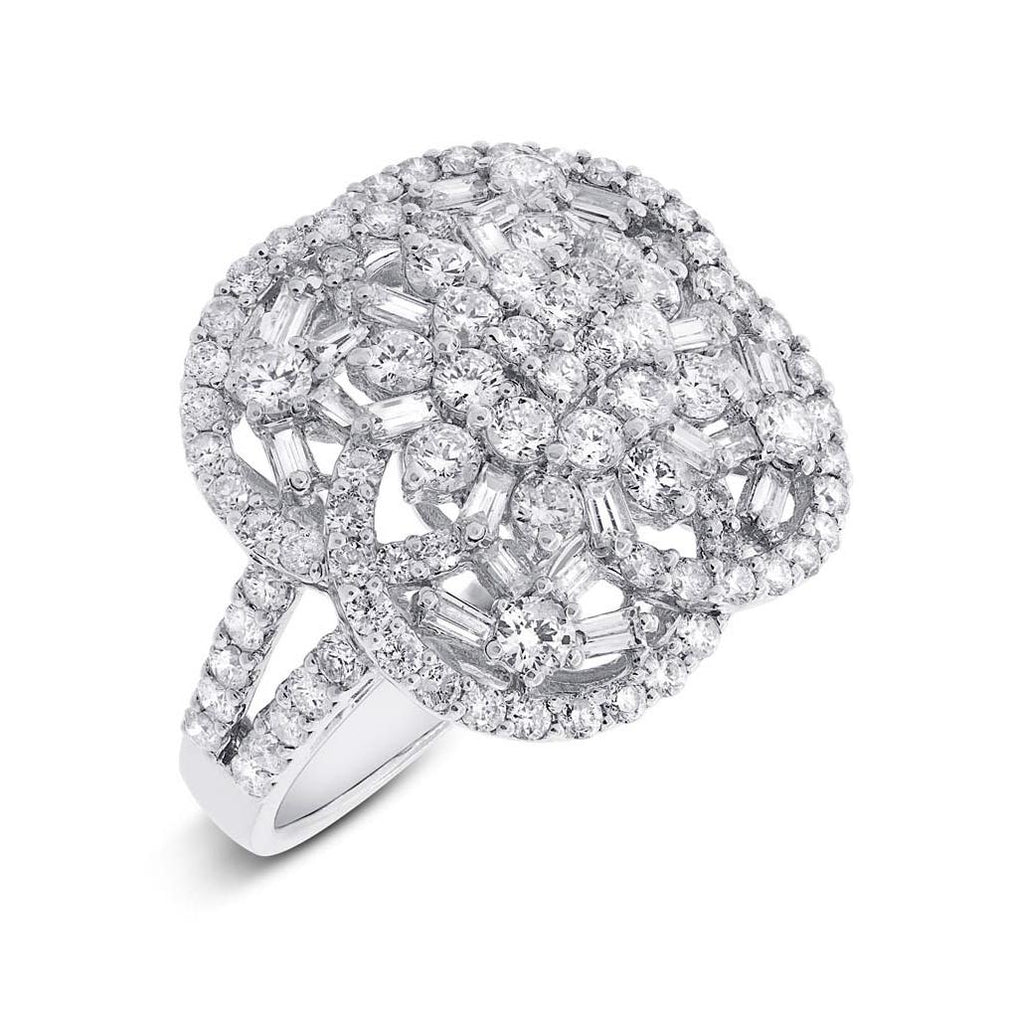 2.93 Ctw 18k White Gold Diamond Womens Ring