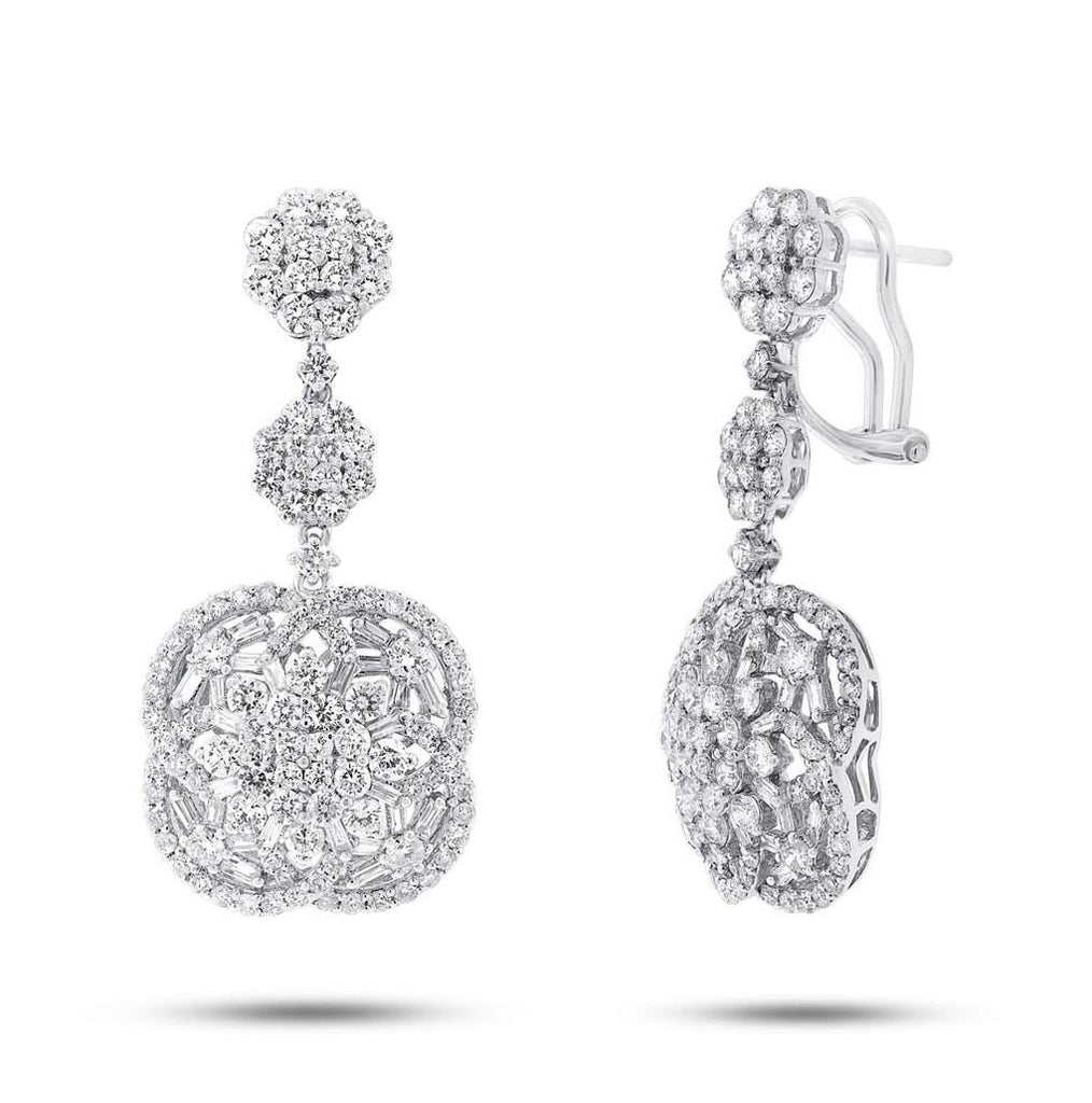 5.22 Ctw 18k White Gold Diamond Earring