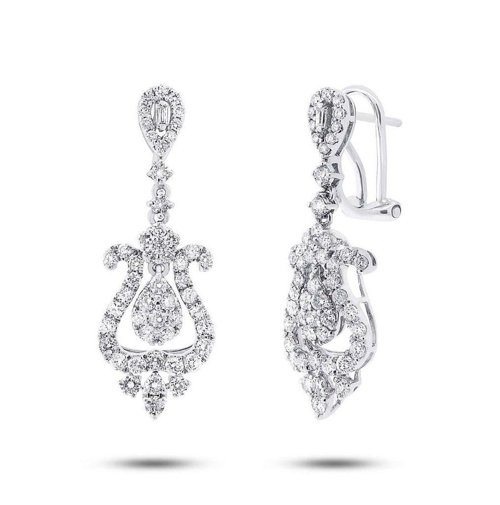 1.98 Ctw 18k White Gold Diamond Earring