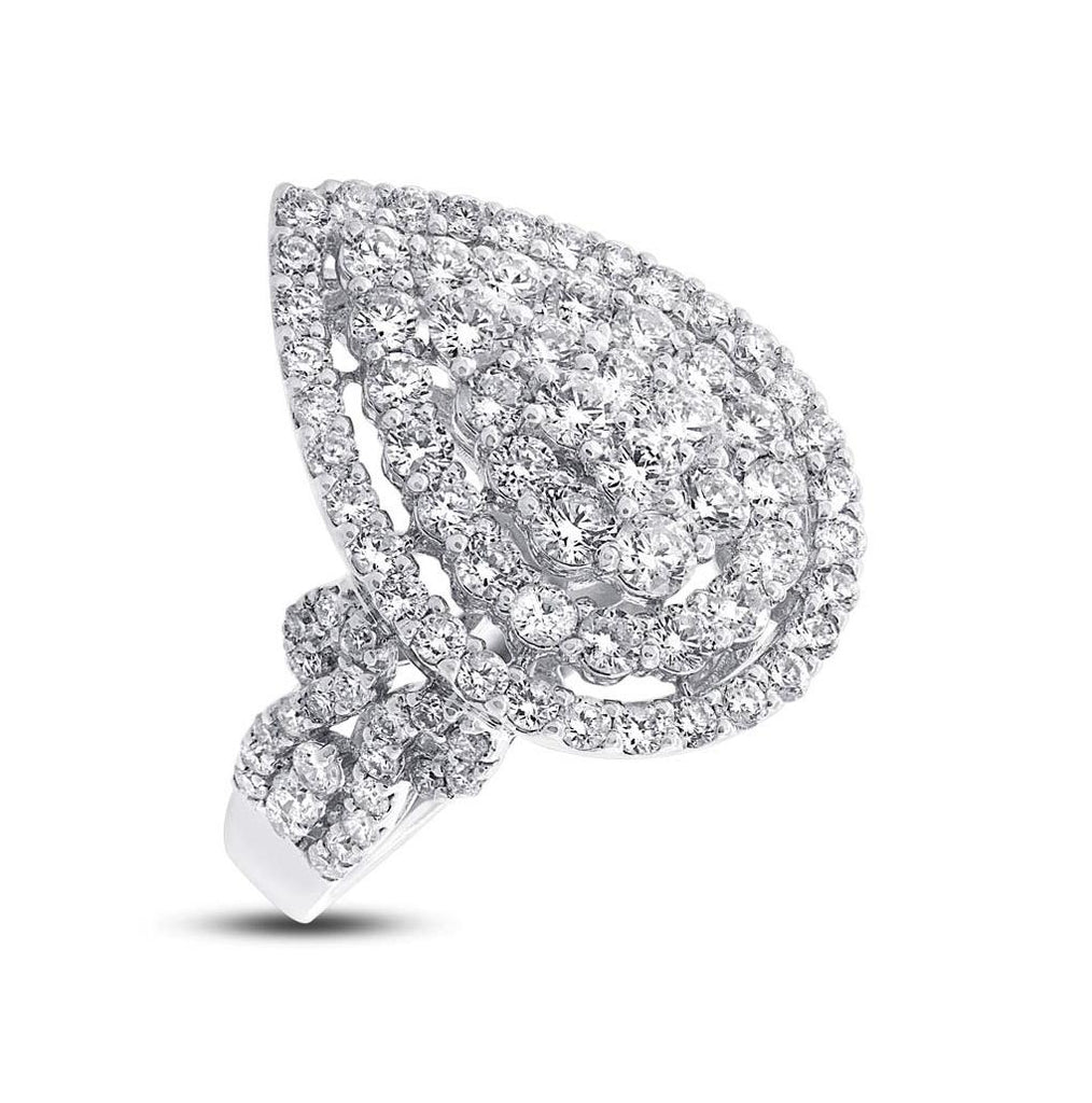 2.35 Ctw 18k White Gold Diamond Womens Ring