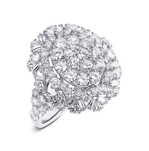 3.26 Ctw 18k White Gold Diamond Womens Ring