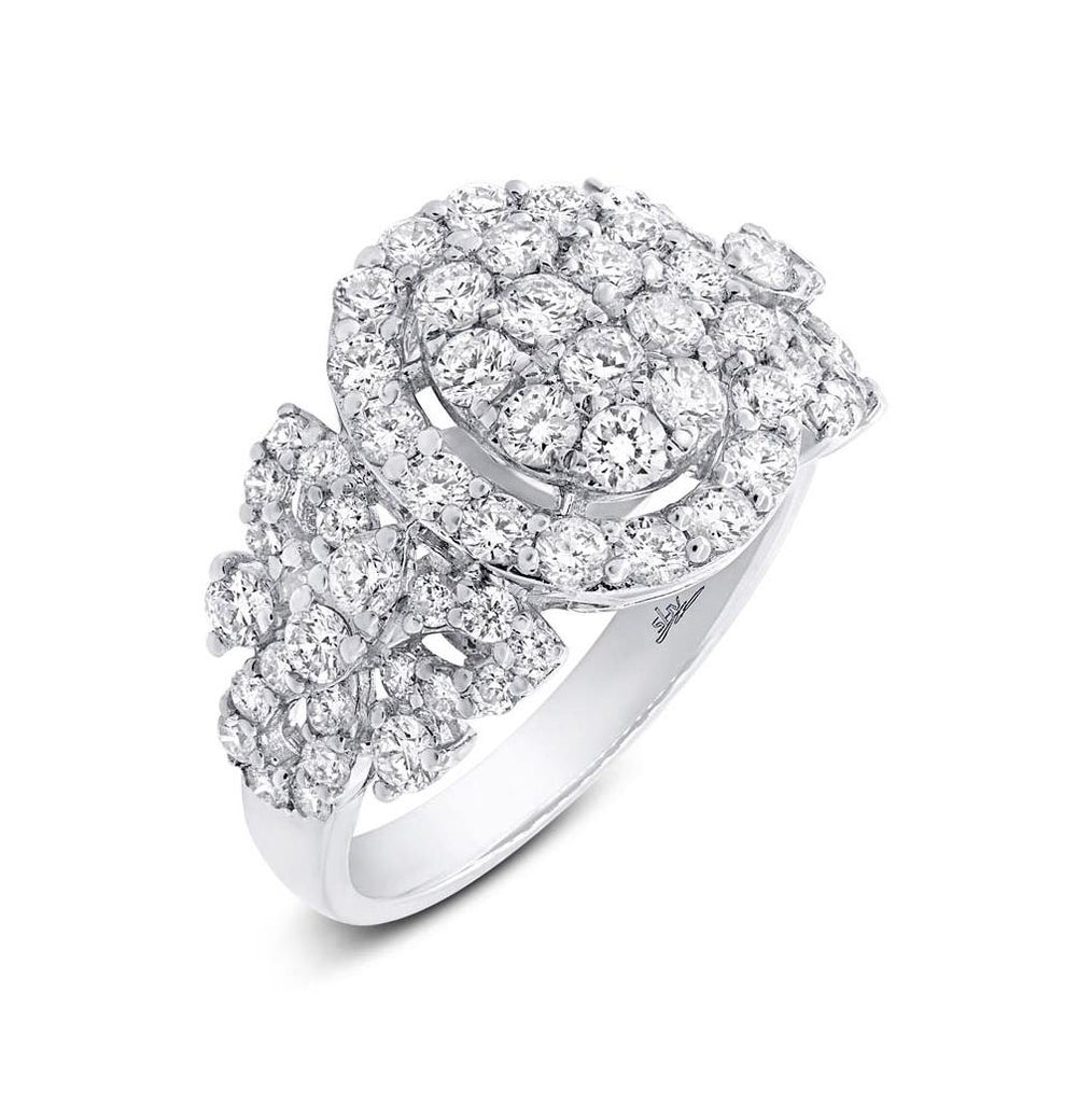 1.52 Ctw 18k White Gold Diamond Womens Ring