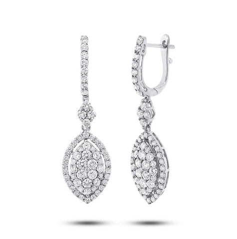 2.27 Ctw 18k White Gold Diamond Earring