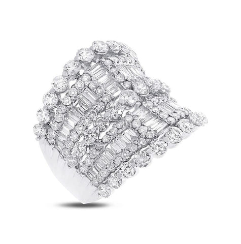 3.76 Ctw 18k White Gold Diamond Womens Ring