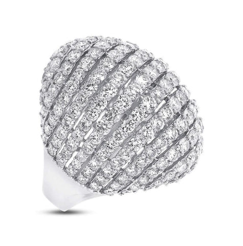 7.68 Ctw 18k White Gold Diamond Womens Ring