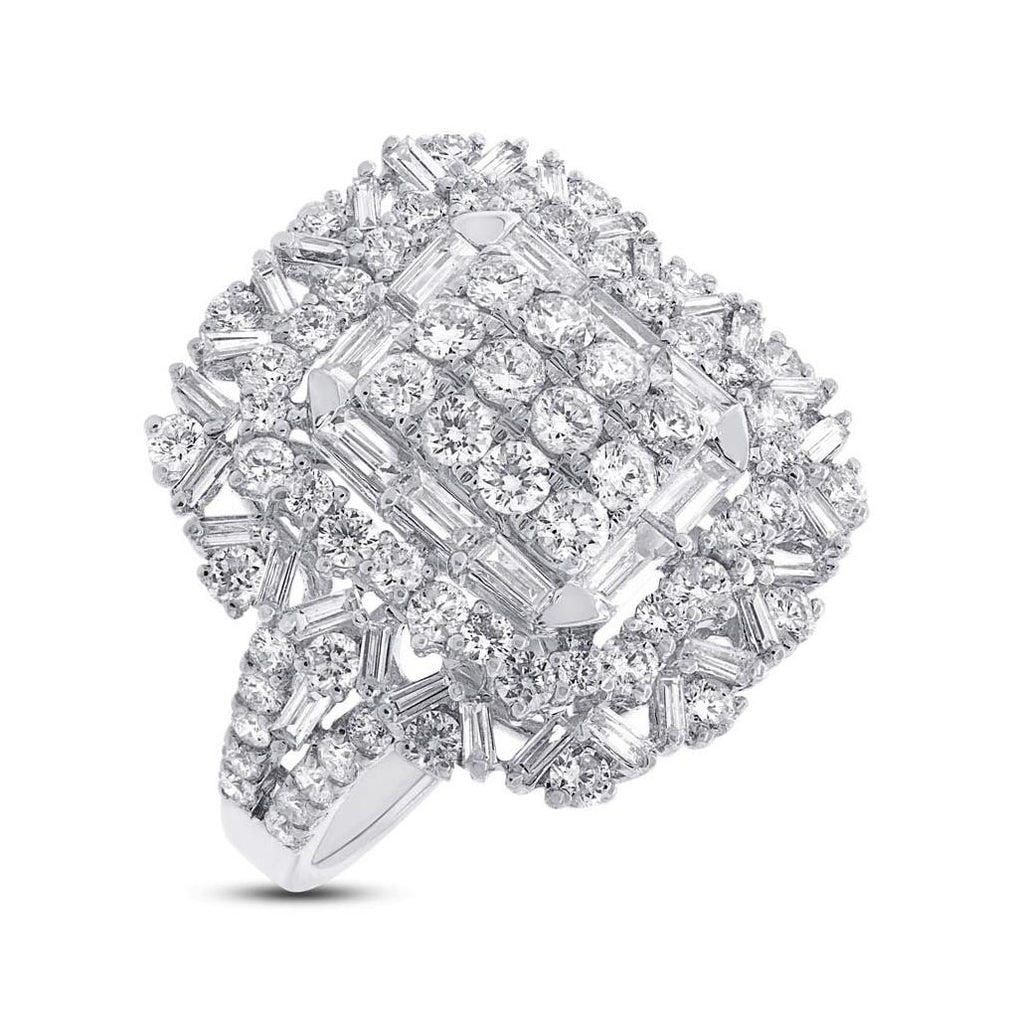 2.62 Ctw 18k White Gold Diamond Womens Ring