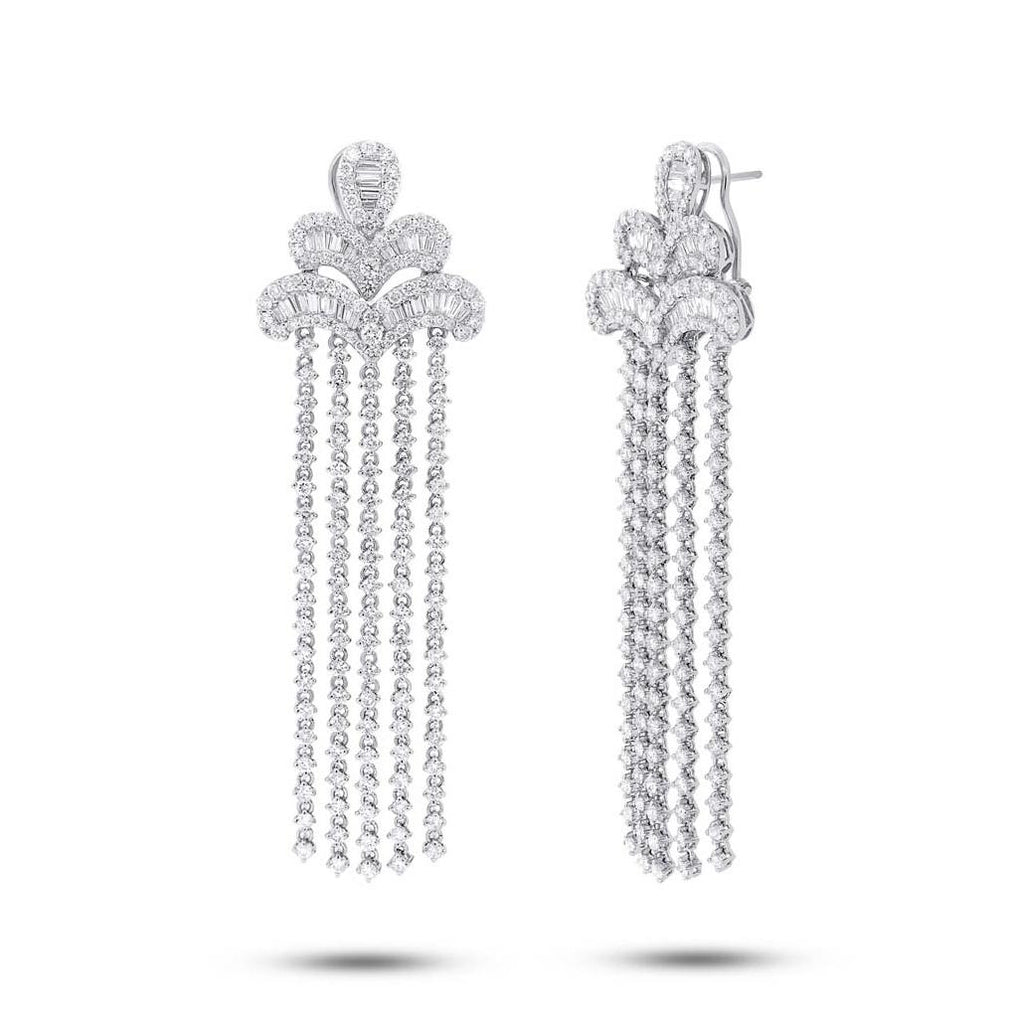 8.41 Ctw 18k White Gold Diamond Chandelier Earring