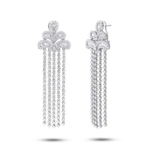 8.41 Ctw 18k White Gold Diamond Chandelier Earring