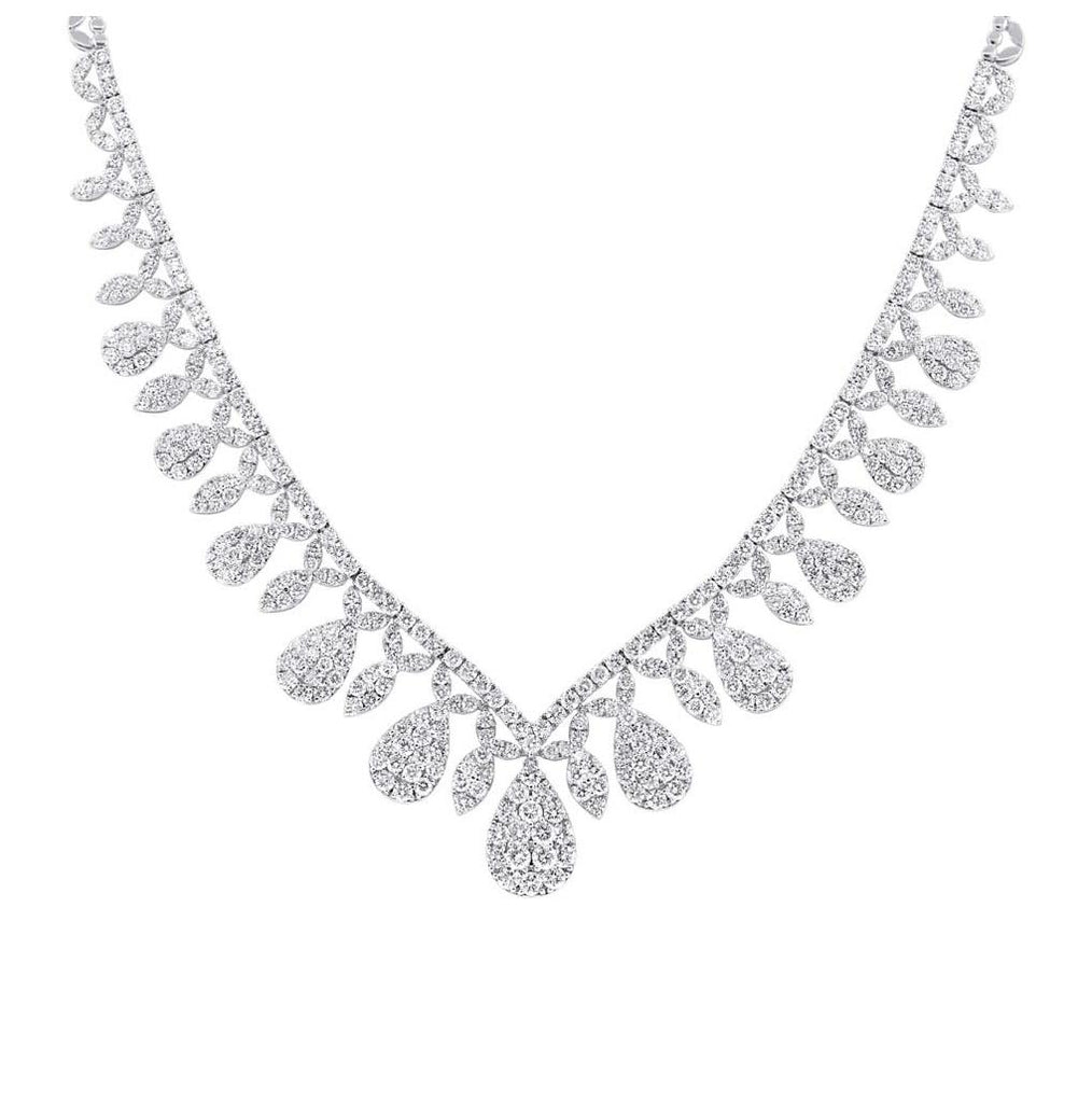 20.57 Ctw 18k White Gold Diamond Necklace