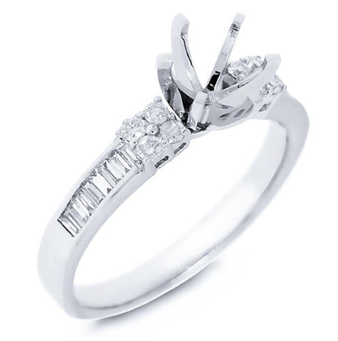 0.32 Ctw 18k White Gold Diamond Semi-mount Ring