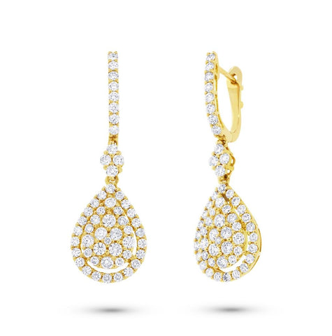 1.87 Ctw 18k Yellow Gold Diamond Earring