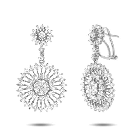 4.45 Ctw 18k White Gold Diamond Earring