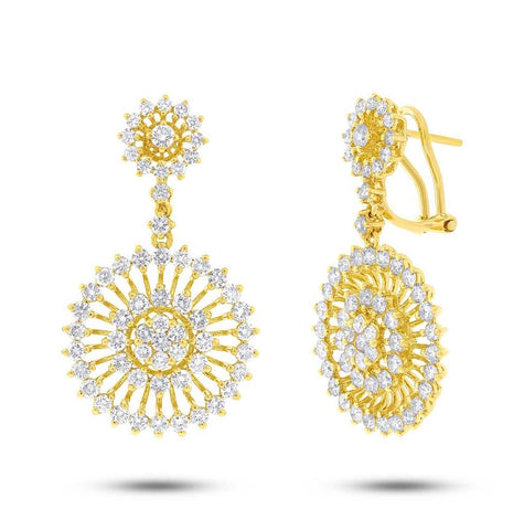 4.45 Ctw 18k Yellow Gold Diamond Earring