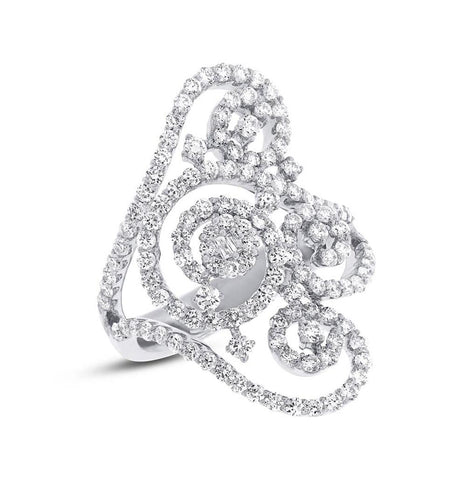 1.89 Ctw 18k White Gold Diamond Womens Ring