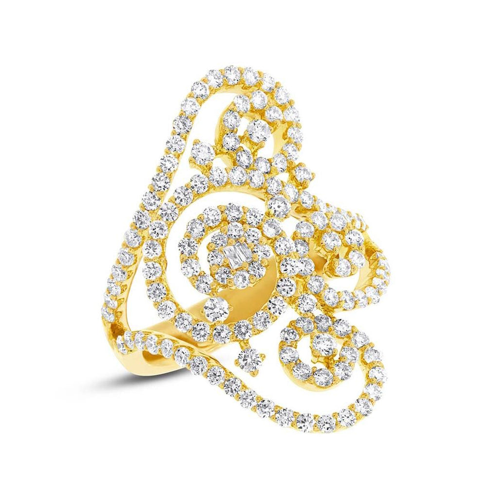 1.89 Ctw 18k Yellow Gold Diamond Womens Ring