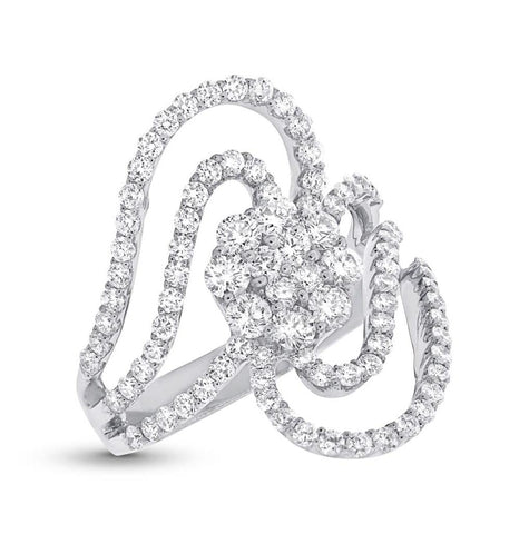 1.83 Ctw 18k White Gold Diamond Womens Ring