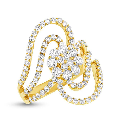 1.83 Ctw 18k Yellow Gold Diamond Womens Ring