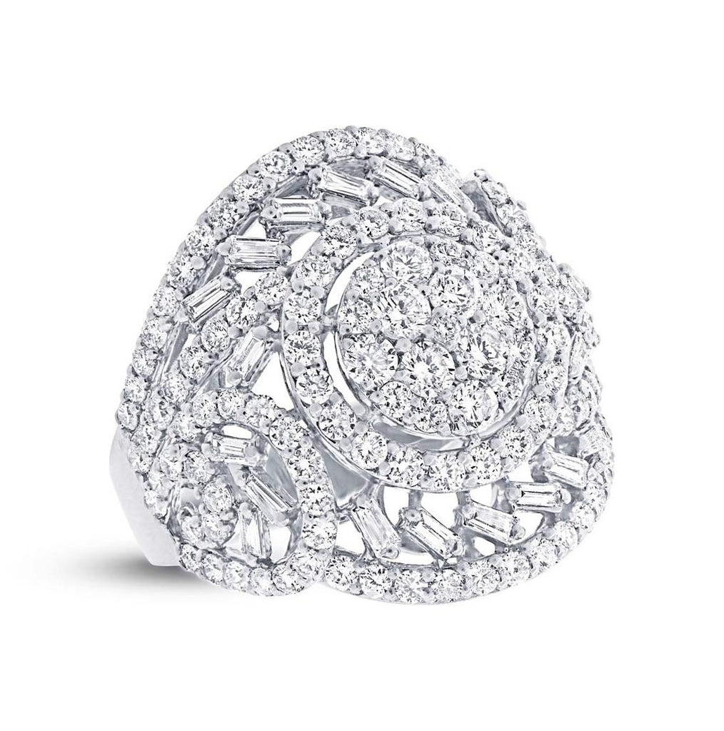 2.79 Ctw 18k White Gold Diamond Womens Ring