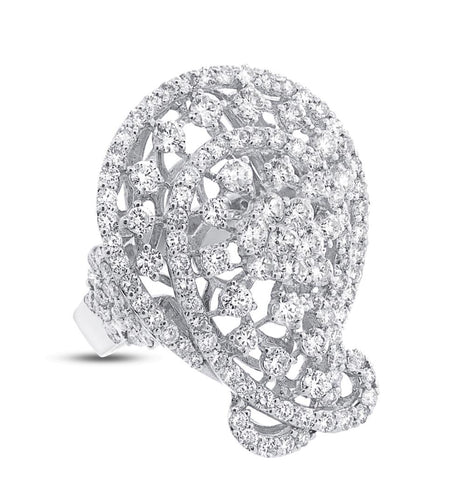 4.28 Ctw 18k White Gold Diamond Womens Ring