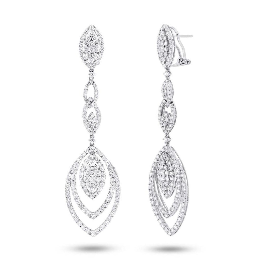 7.03 Ctw 18k White Gold Diamond Earring