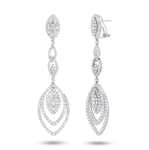 7.03 Ctw 18k White Gold Diamond Earring