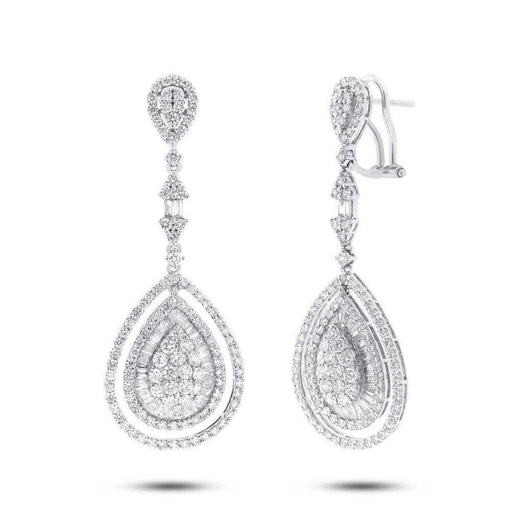 5.48 Ctw 18k White Gold Diamond Earring