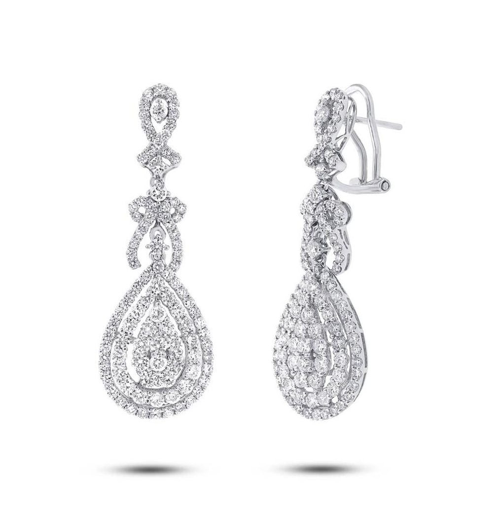 3.89 Ctw 18k White Gold Diamond Earring