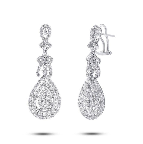 3.89 Ctw 18k White Gold Diamond Earring