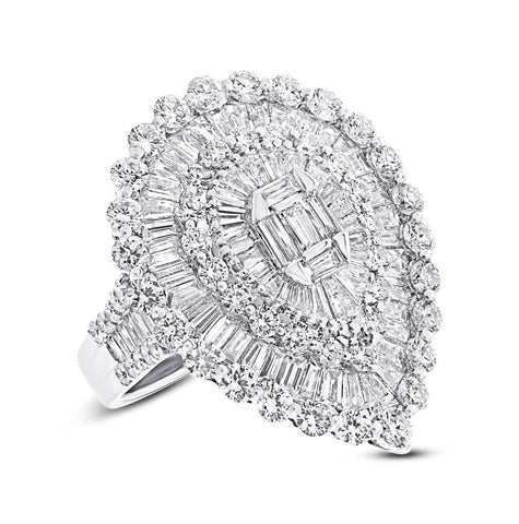 4.83 Ctw 18k White Gold Diamond Womens Ring